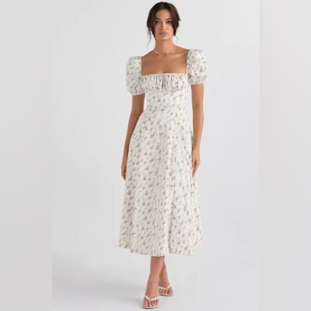 House of CB Tallulah Puff Sleeve Midi Dress NWT